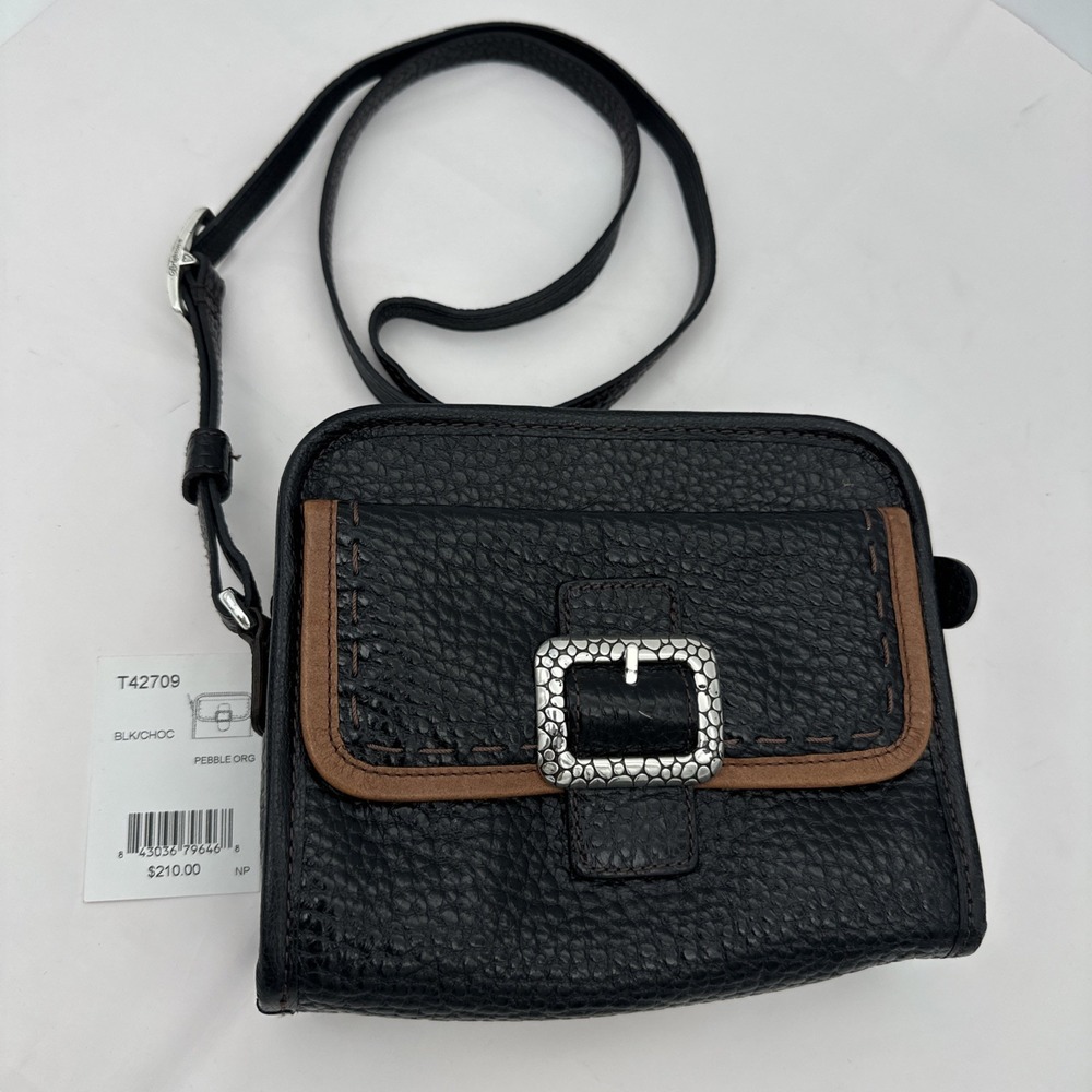 BRIGHTON T42709 Leather Small PURSE Wallet ORGANIZER Crossbody Bag EUC 8x7"